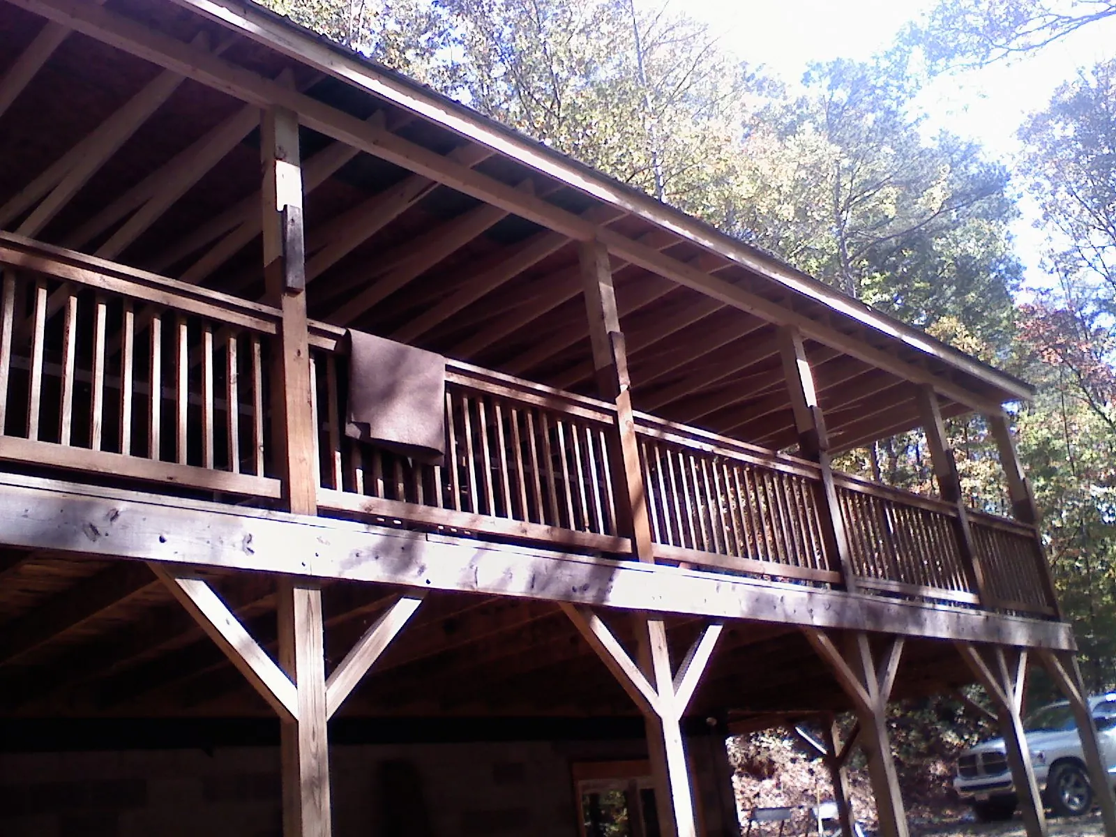 Timber framing under a new elevated porch and deck — Roof Leak Repair in Edison by Roofing Brothers